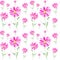 Abstract watercolor pink Chamomile pyrethrum illustration. Isolated on white background.Seamless pattern