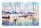 Abstract watercolor style image of nautical concept with marina, sea and boats