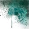 Abstract watercolour splatter drip background - green and teal