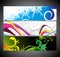 Abstract wave banners multi-colored