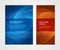 Abstract wave curved line blue water flow orange burning fire brochure realistic template set vector