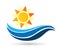 Abstract wave and sun logo water sea wave icon illustration