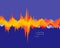 Abstract waveform background. 3d technology style. Vector illustration with sound waves.