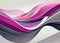 Abstract of waves of flowing pink, magenta, gray and purple on white background