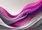 Abstract of waves of flowing pink, magenta, gray and purple on white background