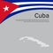 Abstract waving flag, mosaic map of cuba. Creative background for patriotic holiday card design. National cuban poster. Cover,