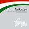 Abstract waving Tajikistan flag, mosaic map. National tajik poster. Creative background for design of patriotic holiday card.