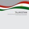 Abstract waving Tajikistan flag. National tajik poster. Creative background for design of patriotic holiday card. State tajikistan