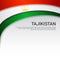 Abstract waving Tajikistan flag. National tajik poster. Creative background for design of patriotic holiday card. State tajikistan