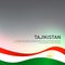 Abstract waving Tajikistan flag. National tajik poster. Creative metal background for design of patriotic holiday card. State