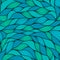 Abstract wavy background in teal and blue colors. Seamless pattern. Blue and marrs green waves. Vector wave texture.