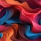 Abstract wavy colors wallpaper with vibrant tapestries and use of impasto technique (tiled