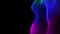 abstract wavy gradient blue and teal magenta on right side with copy space