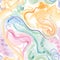 Abstract wavy lines. Beautiful seamless watercolored texture. Endless pattern in bright spring style. Flowing waves abstraction.