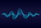 Abstract  wavy lines  surface on dark blue background. Soundwave of gradient lines. Modern digital frequency  equalizer vector