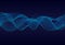Abstract  wavy lines  surface on dark blue background. Soundwave of lines. Modern digital frequency  equalizer on abstract backgro