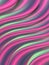 Abstract wavy multi colored background of twisted geometric shapes. 3d rendering digital illustration