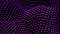 Abstract wavy texture of flowing purple and black particles, seamless loop. Design. Big ripples of cubic shaped canvas.