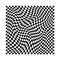 Abstract wavy twisted distorted squares checkered black and white texture