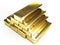 Abstract wealth and success background of a pure gold bullion pyramid