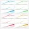 Abstract web colorful line header footer set