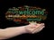 Abstract welcome or greeting international word cloud in hand