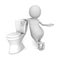 Abstract White 3d Person With Toilet