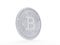 An abstract white bitcoin