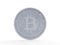 An abstract white bitcoin