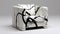 Abstract White And Black Armchair With Marble Design