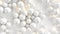 Abstract white celebration background with glitter balls and warm lights