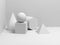 Abstract white classical still life installation 3d