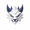 Abstract White Demon Head Vector - Minimalistic Gargoyle Icon