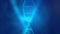 Abstract White DNA 3D Hologram glowing rotating DNA double helix loop animation.