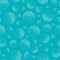 Abstract white dotted circles creating texture effect. Seamless vector pattern on aqua blue background . Great for