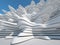 Abstract white exterior background with parametric wavy wall 3 d