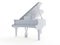 an abstract white grand piano