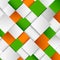 Abstract white and green orange square background