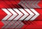 Abstract white grey arrow pattern on red direction design modern futuristic background vector