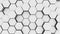 Abstract white hexagon geometry background. 3d render of simple primitives with six angles in front