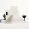 Abstract White House With Stairs: Mediterranean-inspired Minimalism