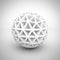Abstract White Poligon Sphere Object