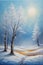 Abstract winter textured oil painting background
