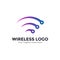 Abstract wireless technology logo template design