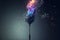 Abstract wizard or witch magic wand with colorful cast spell lighting effect glow with Generative AI