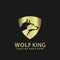 Abstract Wolf King Shield  Icon Logo Design Vector Illustration Template