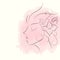 Abstract woman face with floral flowers, girl in profile view with pink watercolor background , Vector illustration drawing