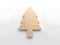 Abstract wood christmas tree icon minimal white background 3d render