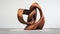 Abstract Wood Sculpture: Dark Orange And Light Bronze With Smooth Curves