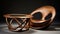 Abstract Wooden Chair And Table: Swirling Vortexes And Sculpted Forms